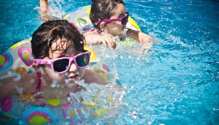 kids in a pool