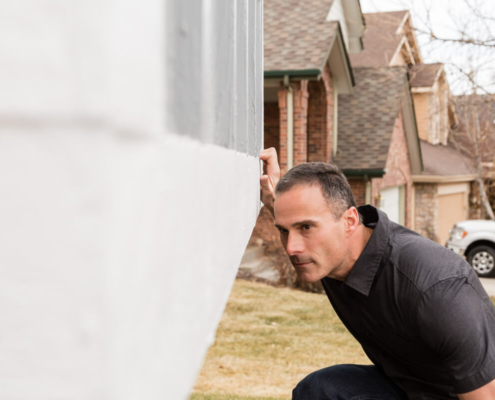 inspecting the siding